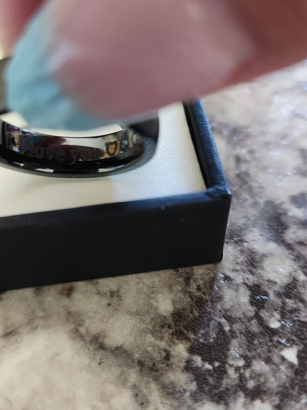 Men's Black Classic Ceramic Comfort-Fit Ring